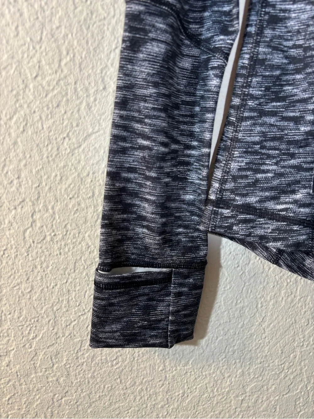 Lululemon Define Jacket Size 4 Black White Space Dye Full Zip Pink Collar